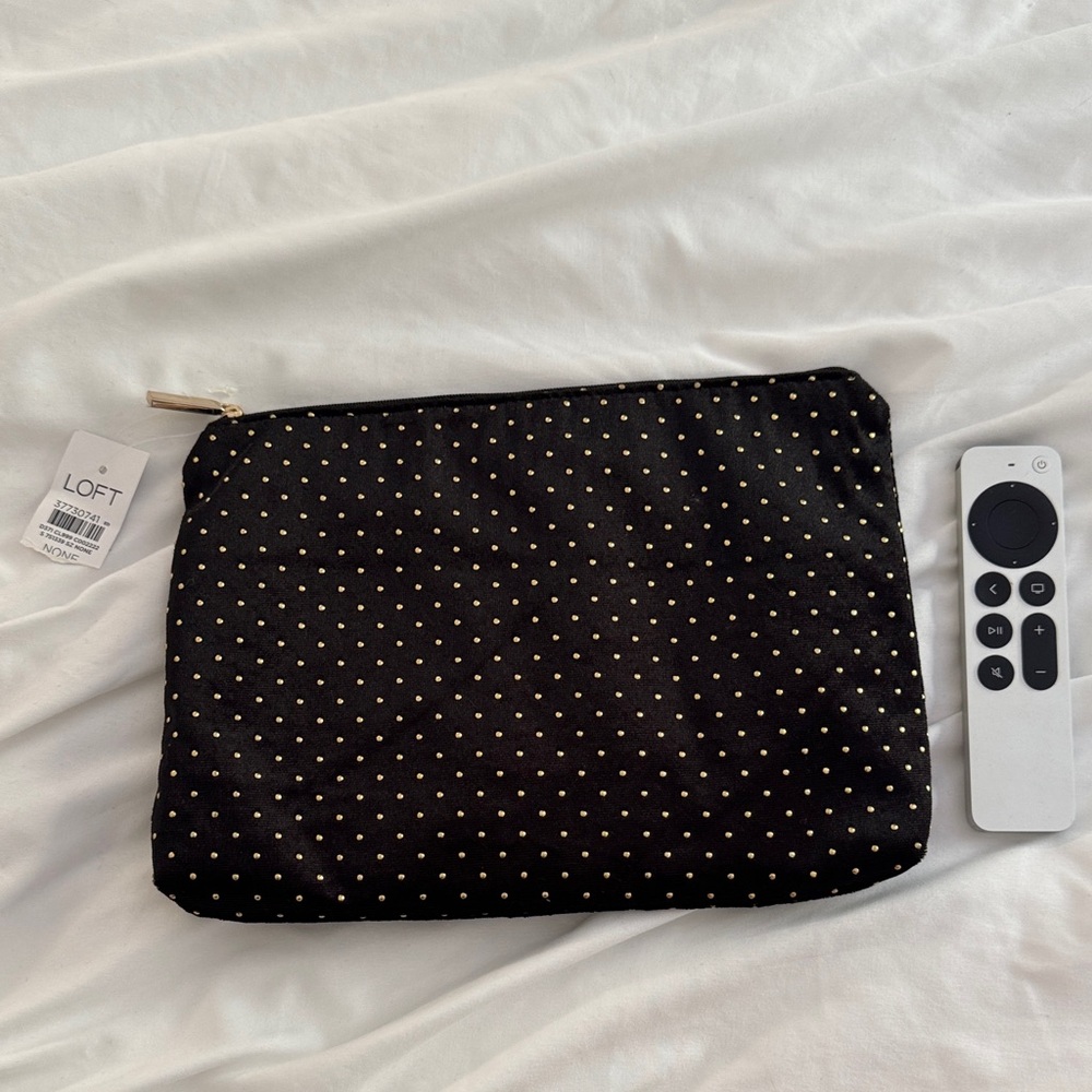 LOFT Black Clutch with Gold Accents